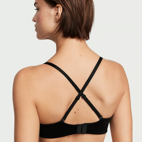 NWOT Victoria secret 40D black strapless push up bra lace - Picture 3 of 12